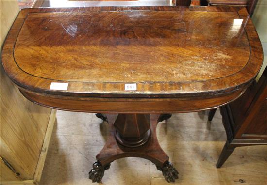 19th Century mahogany folding tea table